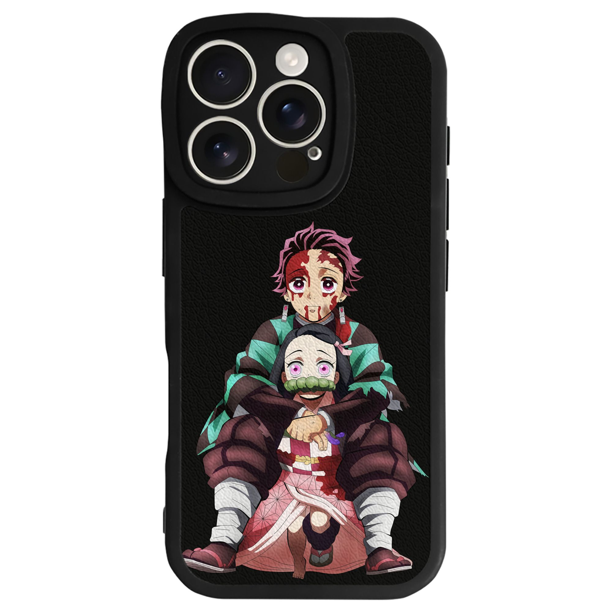 （画像用） 鬼滅の刃（きめつのやいば）竈門 禰󠄀豆子／かまど ねずこ Kamado Nezuko 【iPhone 16シリーズ対応】シリコンスマホケース（レザー調） 材質：シリコン